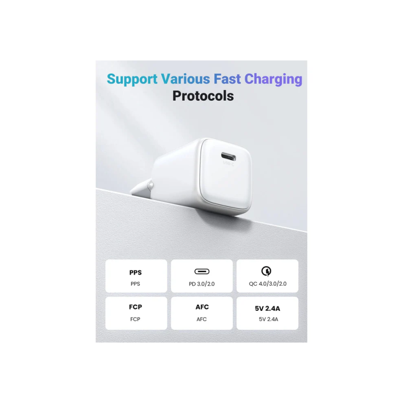 UGREEN Nexode Mini 30W PD GaN Tech  Charger EU White - CD319 - 15326
