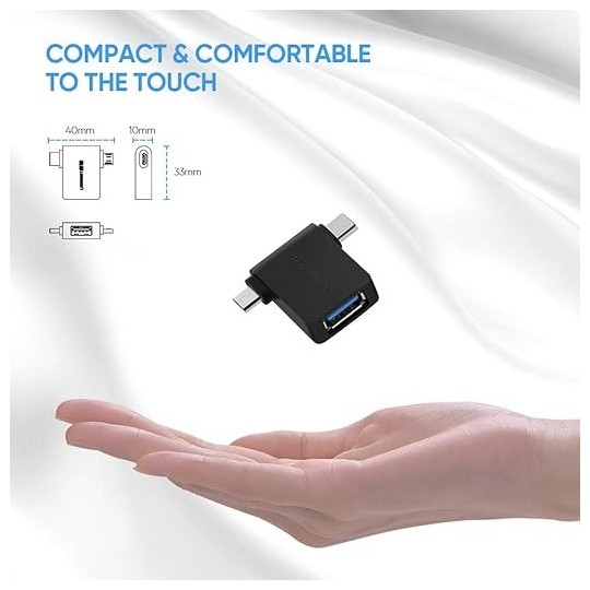 UGREEN Micro USB + USB-C To USB 3.0 A  Female OTG Adapter - 30453 - 30453