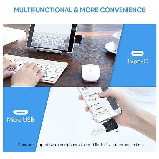 UGREEN Micro USB + USB-C To USB 3.0 A  Female OTG Adapter - 30453 - 30453