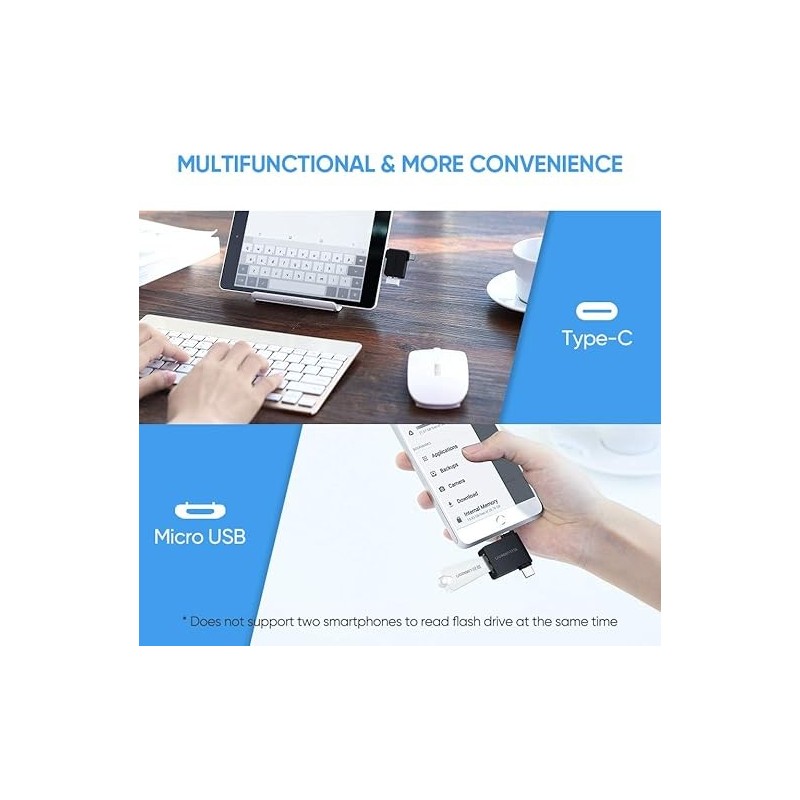 UGREEN Micro USB + USB-C To USB 3.0 A  Female OTG Adapter - 30453 - 30453