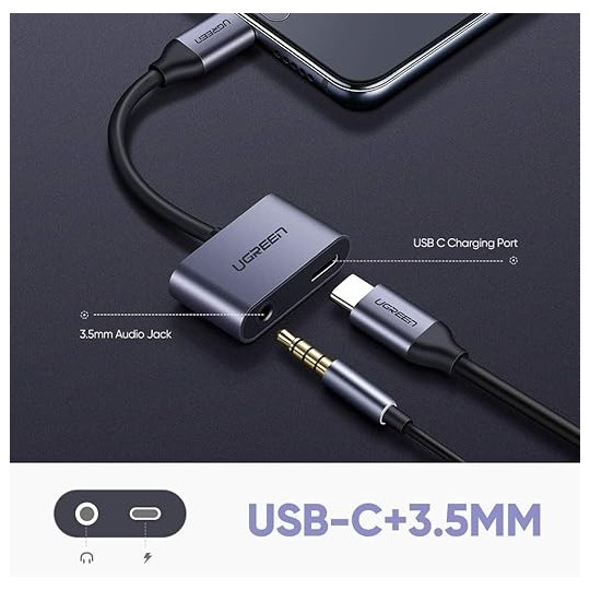 UGREEN Type C Male To 3.5mm Audio+ Type C Female Adapter - CM193 - 50596