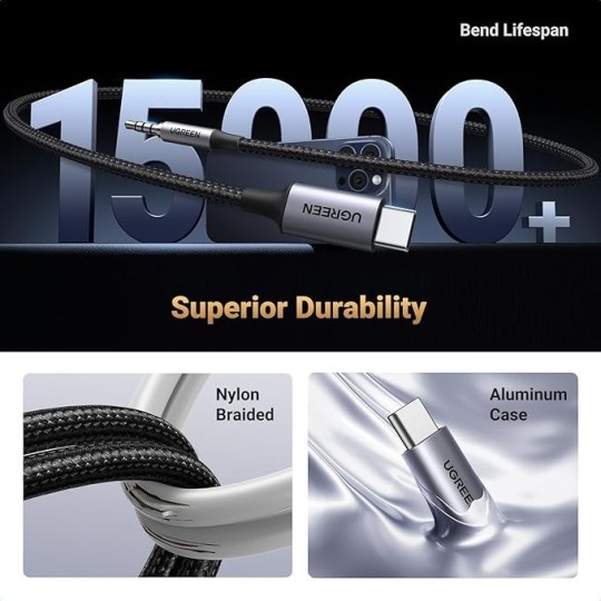 UGREEN Type C Male To 3.5mm Audio Cable With Chip  1.00M - CM734 - 35056