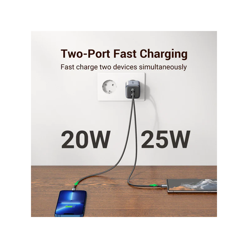 UGREEN USB-C+USB-C 45W PD GaN Tech Charger EU - CD294 - 90573