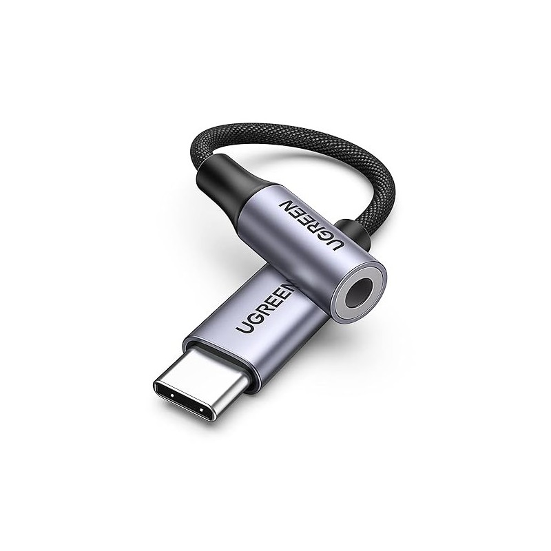 UGREEN Type C Male To 3.5mm Audio Adapter 10CM With  Chip - AV161 - 80154