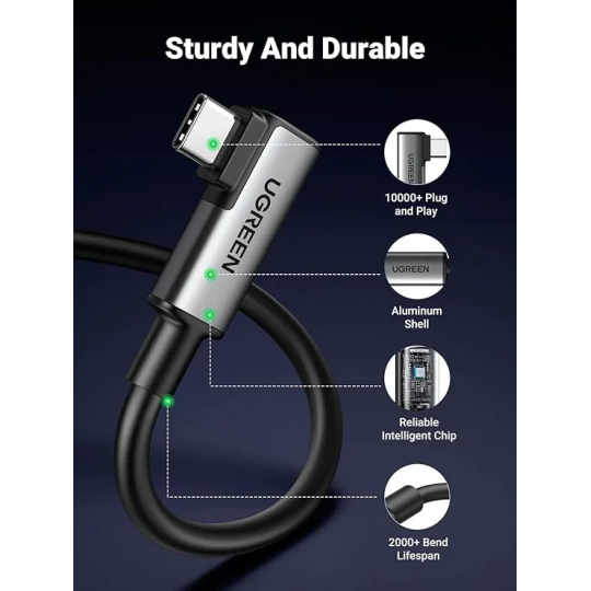 UGREEN Right Angle USB-C to USB-C VR Link Cable 5.00M - US551 - 90629