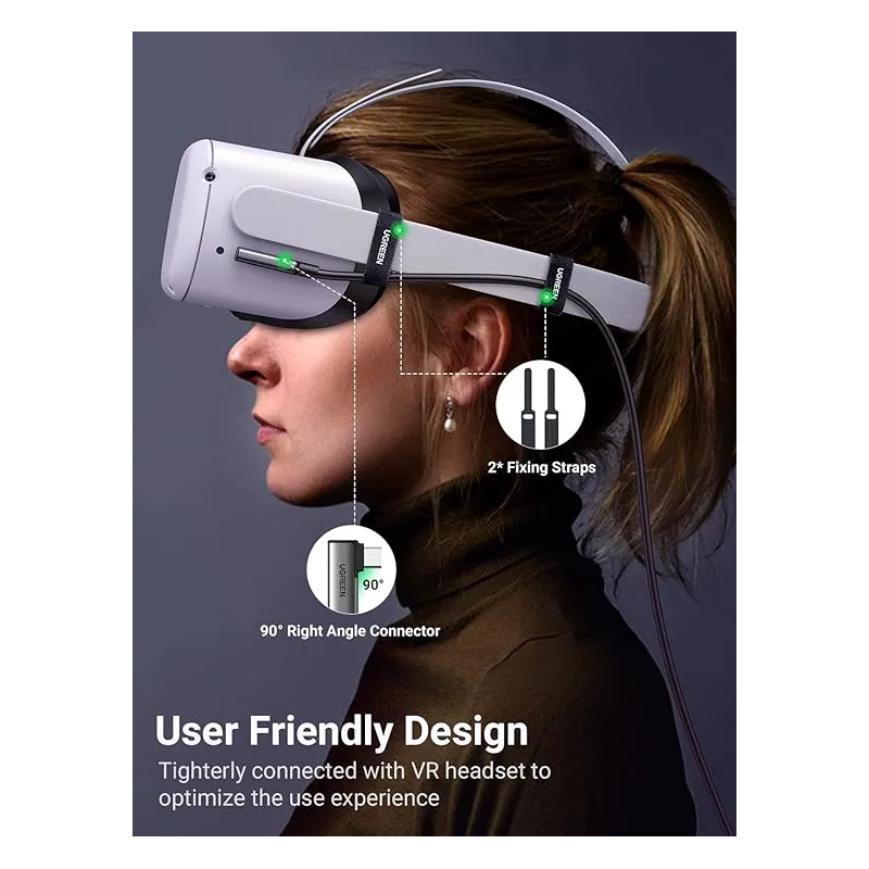 UGREEN Right Angle USB-C to USB-C VR Link Cable 5.00M - US551 - 90629