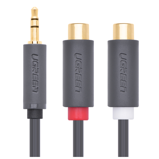 UGREEN 3.5mm Male to 2RCA Female Cable 25cm - AV109 - 10547