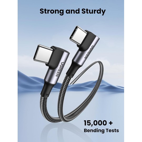 UGREEN Angled USB-C 2.0 Male To Angled USB-C 2.0 Male 5A Data Cable - US335 - 70696