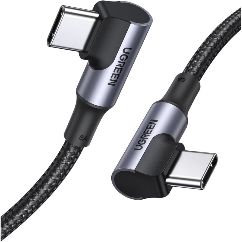 UGREEN Angled USB-C 2.0 Male To Angled USB-C 2.0 Male 5A Data Cable - US335 - 70696