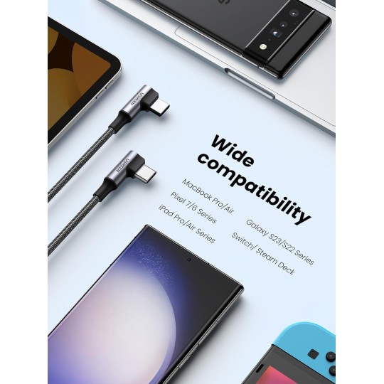 UGREEN Angled USB-C 2.0 Male To Angled USB-C 2.0 Male 5A Data Cable - US335 - 70696