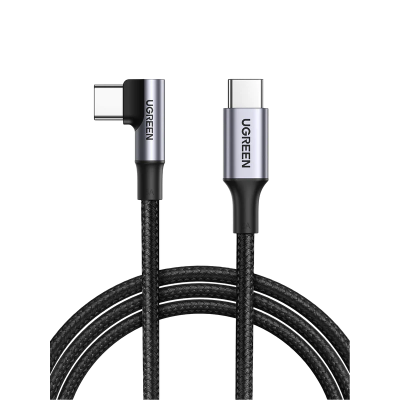 UGREEN USB-C  2.0 Male To Angled USB-C 2.0 Male 5A Data Cable(90°Angle) - US334 - 70643