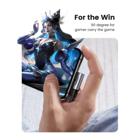 UGREEN USB-C  2.0 Male To Angled USB-C 2.0 Male 5A Data Cable(90°Angle) - US334 - 70643