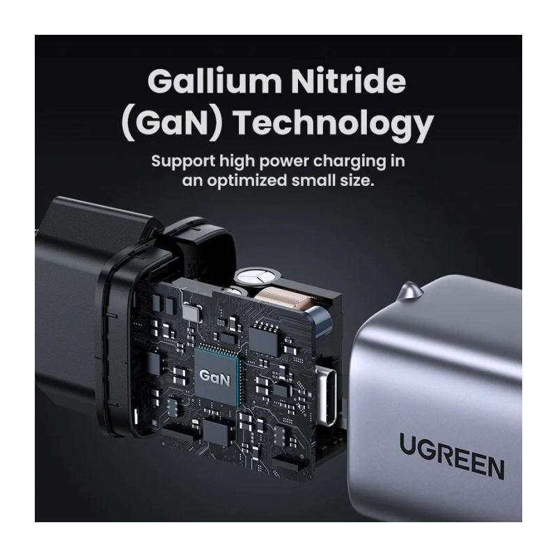 UGREEN Nexode Mini 30W PD GaN Tech  Charger EU Grey + 1M 60W cable - CD319 - 25257
