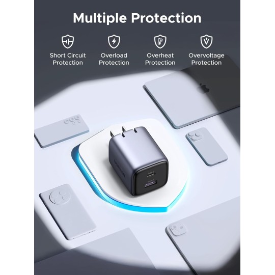 UGREEN USB-A+USB-C 35W Wall Charger EU Grey - CD350 - 15539