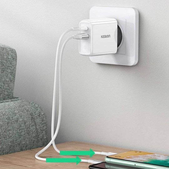 UGREEN USB-A+USB-C 38W Wall Charger EU White - D170 - 60468