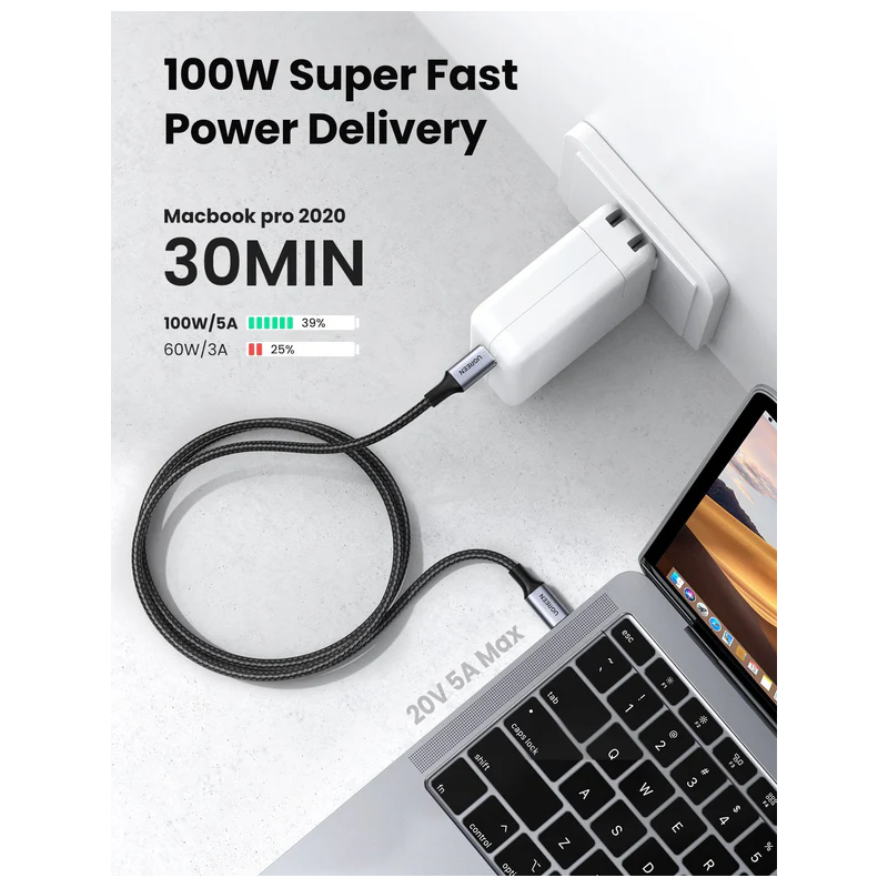 UGREEN Type C 2.0 Male To Type C 2.0 Male 5A Data Cable - US316 - 70427