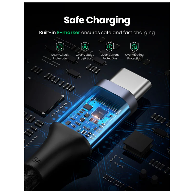 UGREEN Type C 2.0 Male To Type C 2.0 Male 5A Data Cable - US316 - 70427