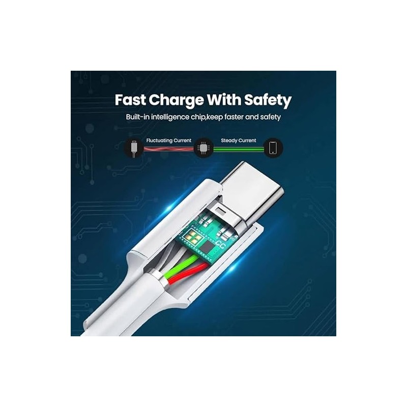 UGREEN Type C 2.0 Male To Type C 2.0 Male 5A Data Cable White - US300 - 60551