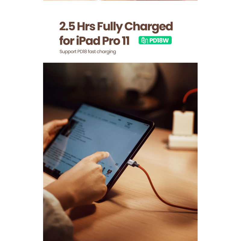 UGREEN USB-C 2.0 Male To USB-C 2.0 Male 3A Data Cable 1M - US294 -60186