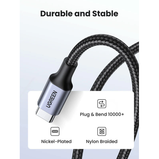 UGREEN USB-C 2.0 Male To USB-C 2.0 Male 3A Data Cable - US261 - 50150