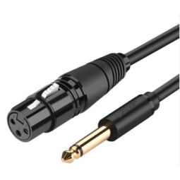 Ugreen Audio Cable XLR (Female) to 6.35mm Jack (Male) – Black - AV131 - 20719