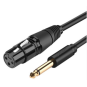 Ugreen Audio Cable XLR (Female) to 6.35mm Jack (Male) – Black - AV131 - 20719