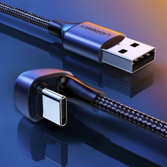 UGREEN Angled USB-C Male To USB2.0 A Male 3A Data Cable(180°Angle) - US311 - 70313