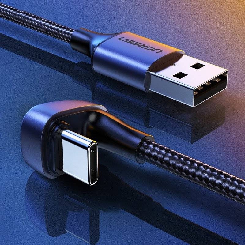 UGREEN Angled USB-C Male To USB2.0 A Male 3A Data Cable(180°Angle) - US311 - 70313