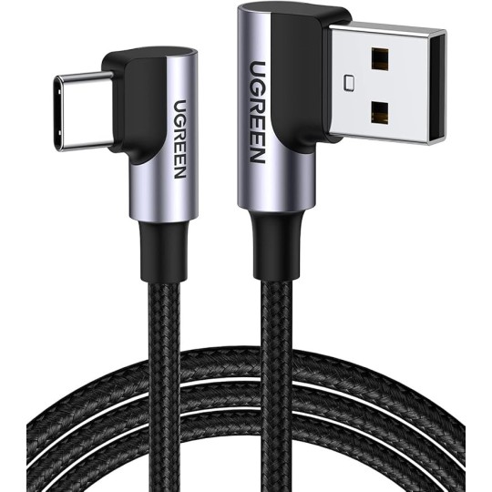 UGREEN Angled USB-C Male To Angled USB 2.0 A Male 3A Data Cable(90°Angle) - US176 - 20856