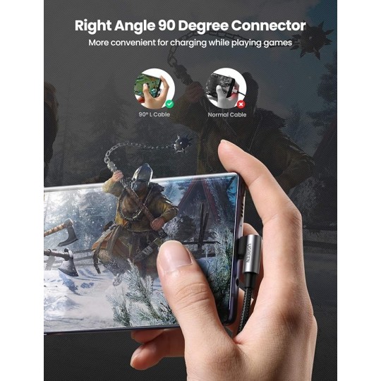 UGREEN Angled USB-C Male To Angled USB 2.0 A Male 3A Data Cable(90°Angle) - US176 - 20856