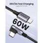 UGREEN USB-C  2.0 Male To Angled USB-C 2.0 Male 3A Data Cable(90°Angle) - US255 - 50123