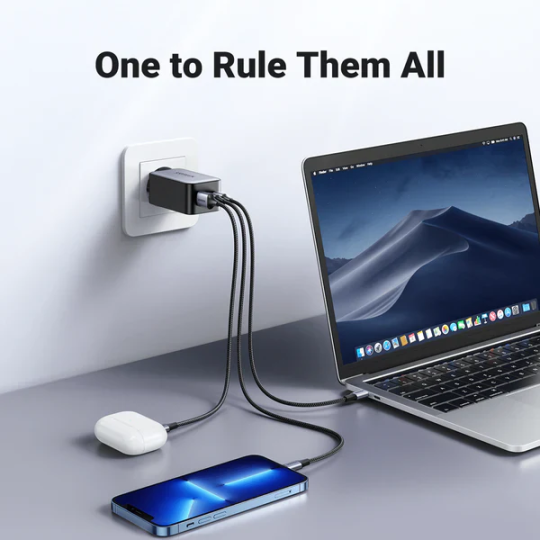 UGREEN USB-A+2*USB-C 65W  GaN Tech Fast Charger - CD244 - 10335