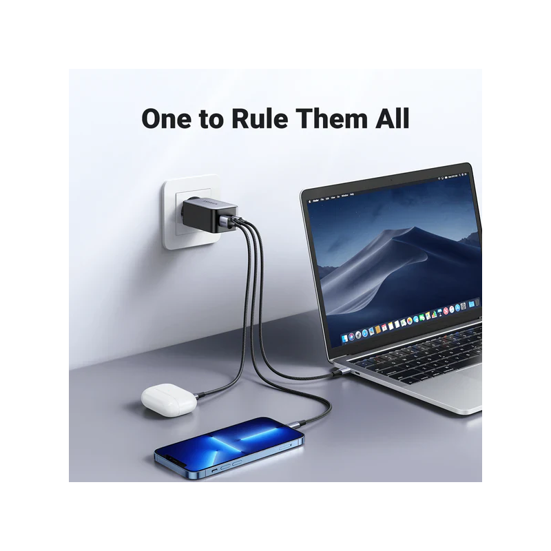 UGREEN USB-A+2*USB-C 65W  GaN Tech Fast Charger - CD244 - 10335