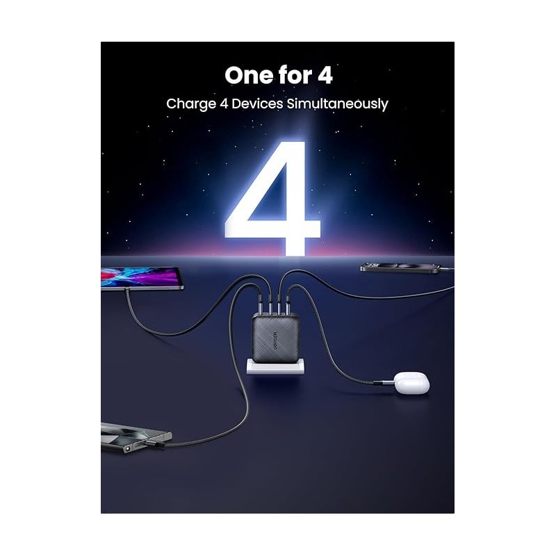 UGREEN USB-A+3*USB-C 65W  GaN Tech Fast Charger - CD224 - 70774