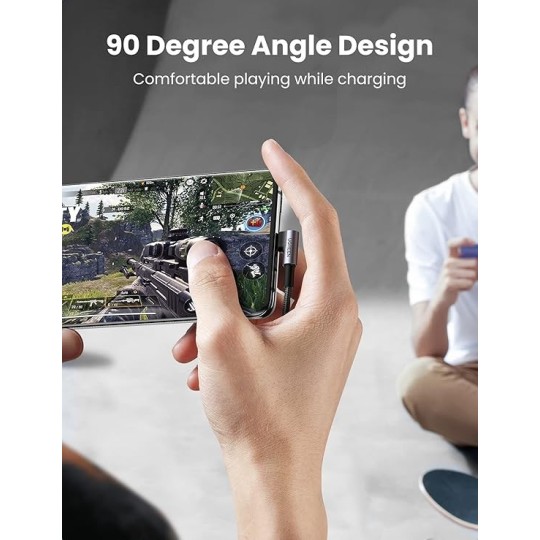 UGREEN Angled USB-C Male To USB2.0 A Male 3A Data Cable(90°Angle) Black - US284 - 50941