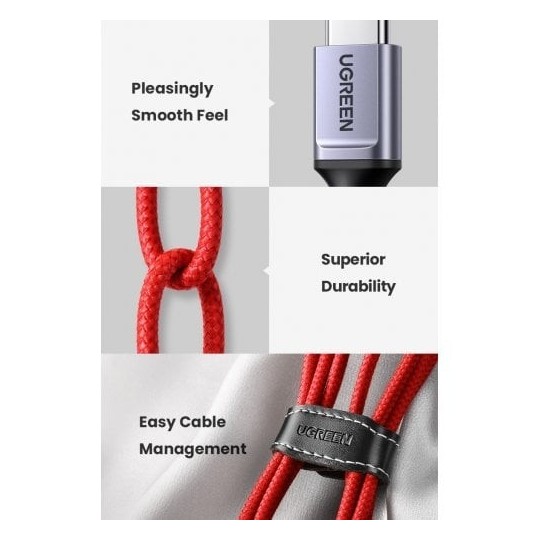 UGREEN USB-C Male To USB 2.0 A  Male 6A Data Cable  For Huawei Supercharge Red 1M - US505 - 20527