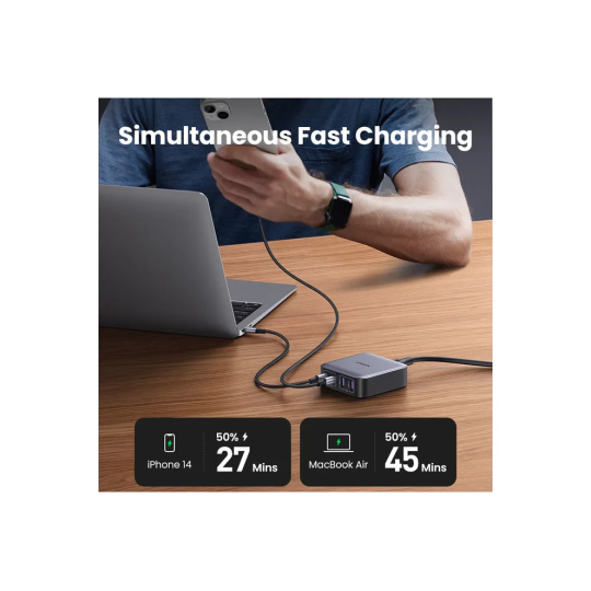 UGREEN 2*USB-A+2*USB-C 65W Desktop Fast Charger EU Black - CD327 - 90747