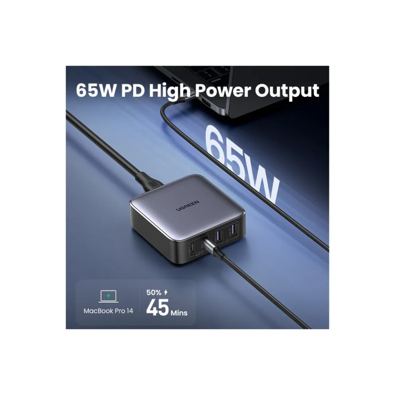 UGREEN 2*USB-A+2*USB-C 65W Desktop Fast Charger EU Black - CD327 - 90747