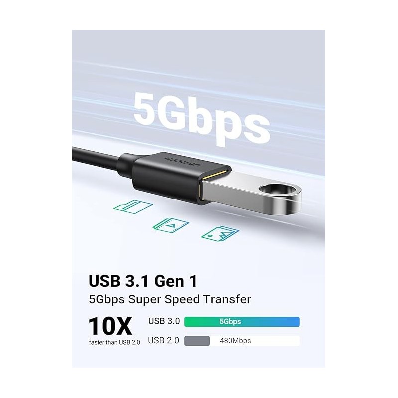 UGREEN USB-C Male To USB 3.0 A Female OTG Cable Black 15CM - US154 - 30701