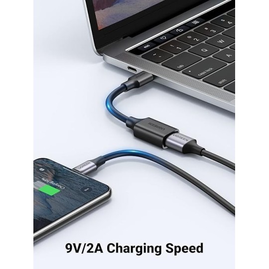 UGREEN USB-C Male To USB 3.0 A Female OTG Cable Black 15CM - US154 - 30701