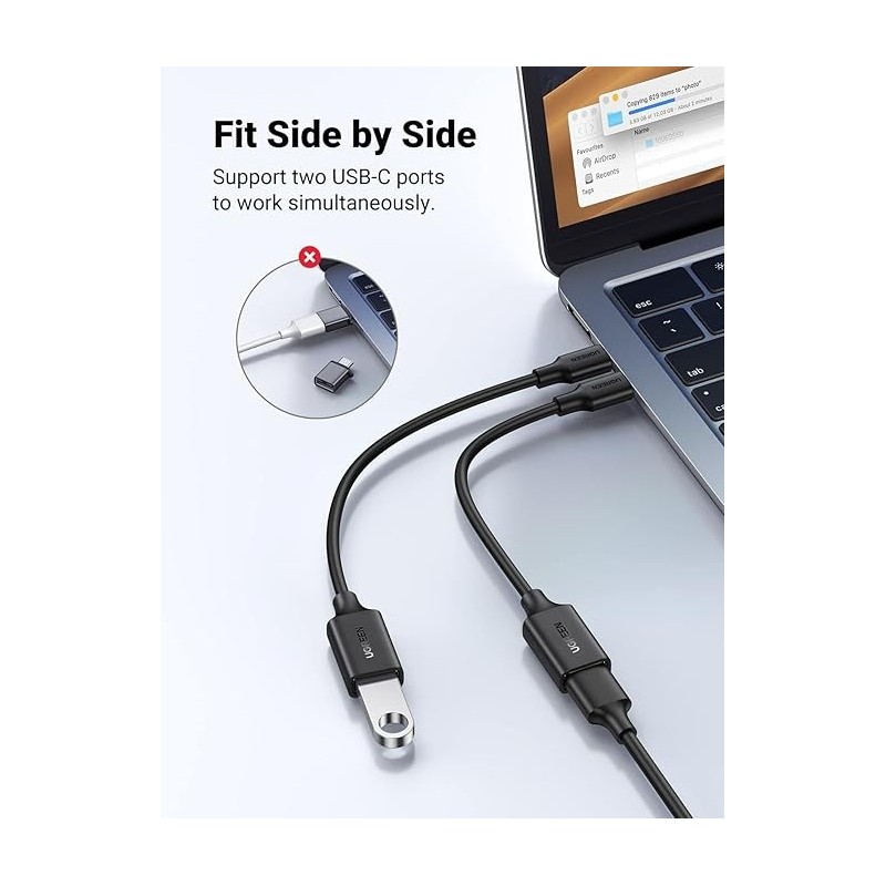 UGREEN USB-C Male To USB 3.0 A Female OTG Cable Black 15CM - US154 - 30701