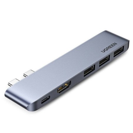 UGREEN Dual USB-C To HDMI+3*USB 3.0 A+Type C Female Converter Grey - CM251 - 60559