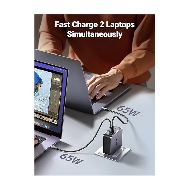 UGREEN USB-A+2*USB-C 140W GaN Tech Fast Charger with C to C Cable 1.5M EU - CD289 - 90549