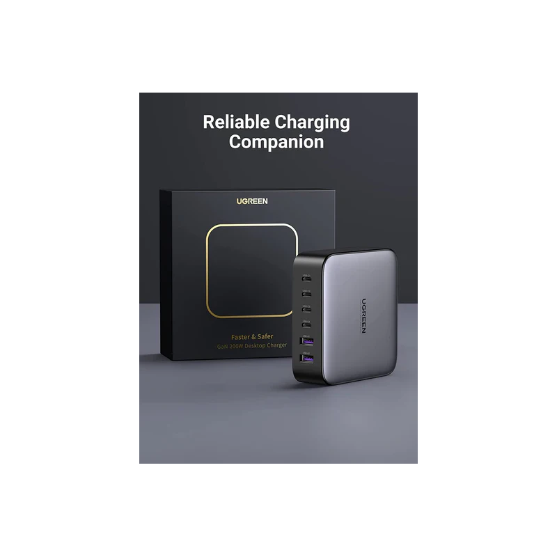 UGREEN 2*USB-A+4*USB-C 200W Desktop Fast Charger EU Black - CD271 - 40914