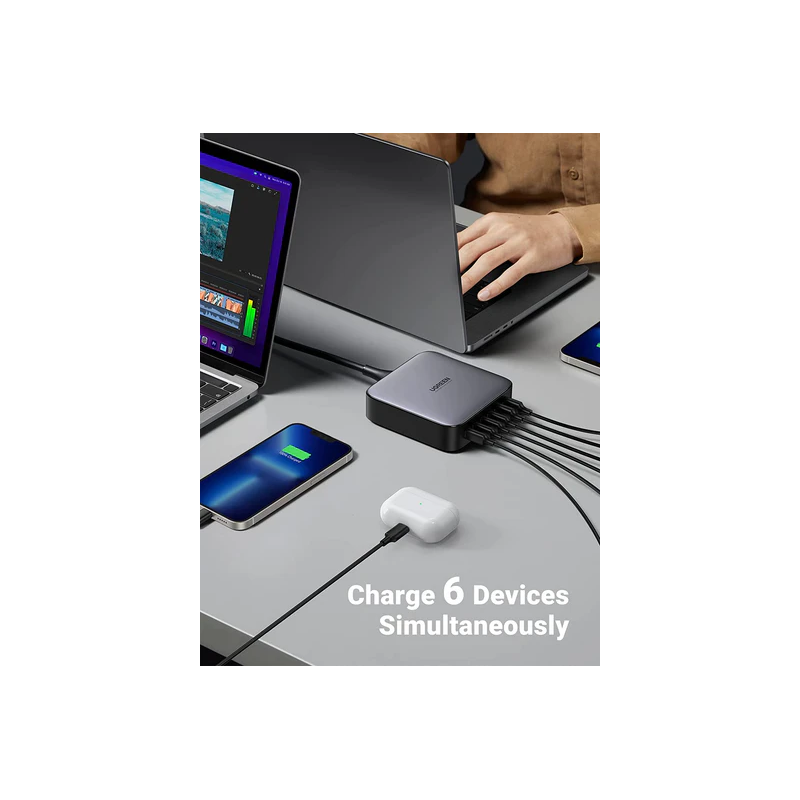 UGREEN 2*USB-A+4*USB-C 200W Desktop Fast Charger EU Black - CD271 - 40914