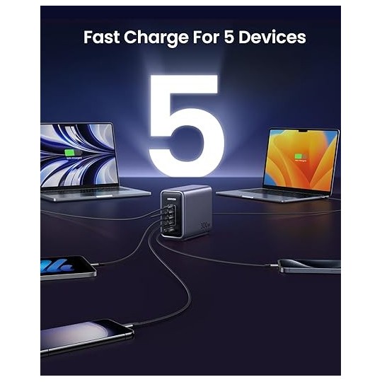 UGREEN Nexode 300W 5-Port PD GaN Fast Charger EU - CD333 - 90903B