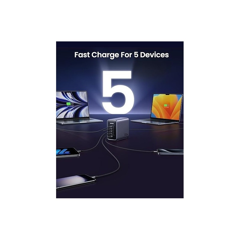 UGREEN Nexode 300W 5-Port PD GaN Fast Charger EU - CD333 - 90903B