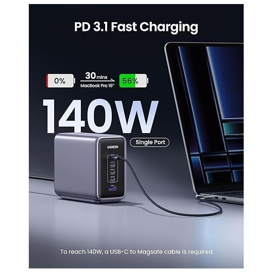 UGREEN Nexode 300W 5-Port PD GaN Fast Charger EU - CD333 - 90903B