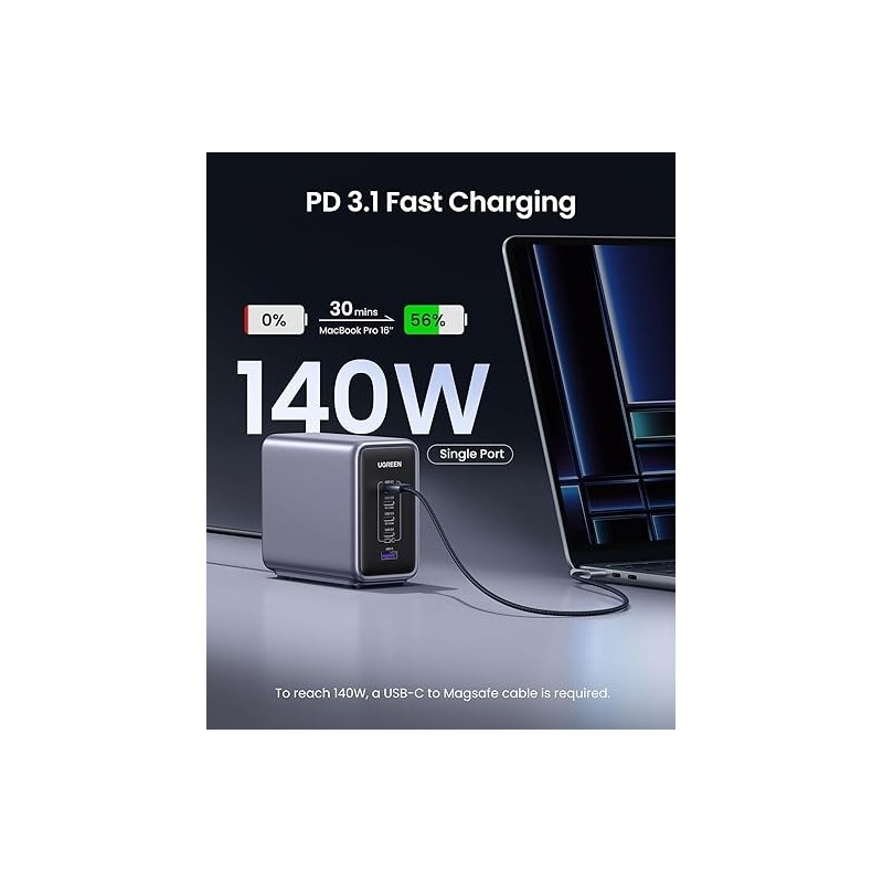 UGREEN Nexode 300W 5-Port PD GaN Fast Charger EU - CD333 - 90903B