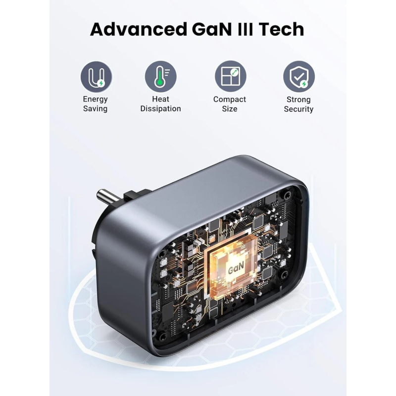 UGREEN Outlet Extender Converter(1 AC Outlets +  30W 2A1C) EU Socket and UK Plug - CD314 - 15261